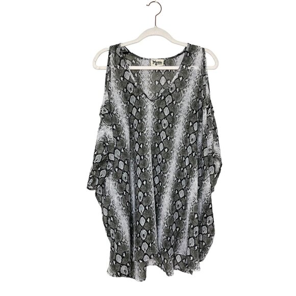 Show Me Your MuMu Peta-boo Tunic Size Medium Snake Water Moccasin V Neck Sz M - Picture 9 of 9